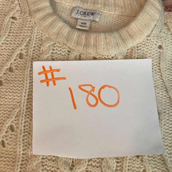 J. Crew Sweater Womens‎ Sz XS Ivory Lambs Wool Cable Knit Fisherman Pullover - Picture 8 of 8